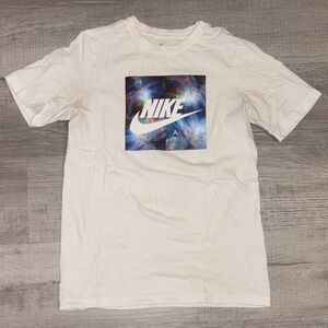 Nike White Tee with Galaxy Nike Air Graphic